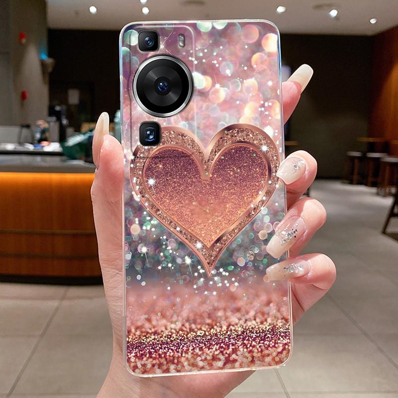 Für Huawei P60 Pro 2023 p60pro Hülle Cover Luxus Mode Schmetterling Blumen Transparent Weiches TPU Fundas Für Huawei P 60 P60 Pro Hülle