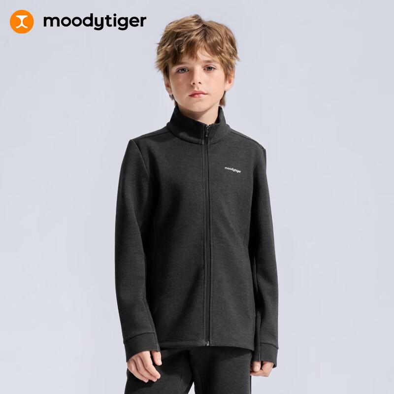 

Moody Tiger Boys Stand Collar Milk Leather Jacket 110