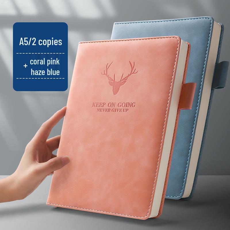 Soft Leather Business Notebook for Meetings & Notes - Thickened Cover