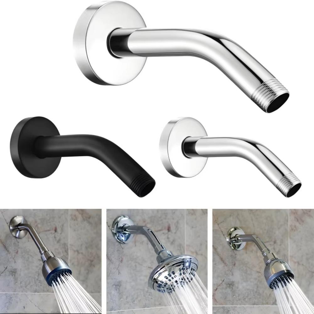 Silver Shower Head Stainless Steel Arm Bracket New Shower Arm Bathroom Home Accessories