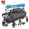 Swat Team Military 6-12 Children'S Puzzle Assembled Building Block Storm Mobile Combat Bus C0547
