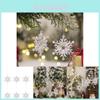 Transparent Acrylic Snowflake Ornaments 6pc Beautiful Christmas Tree Decorations