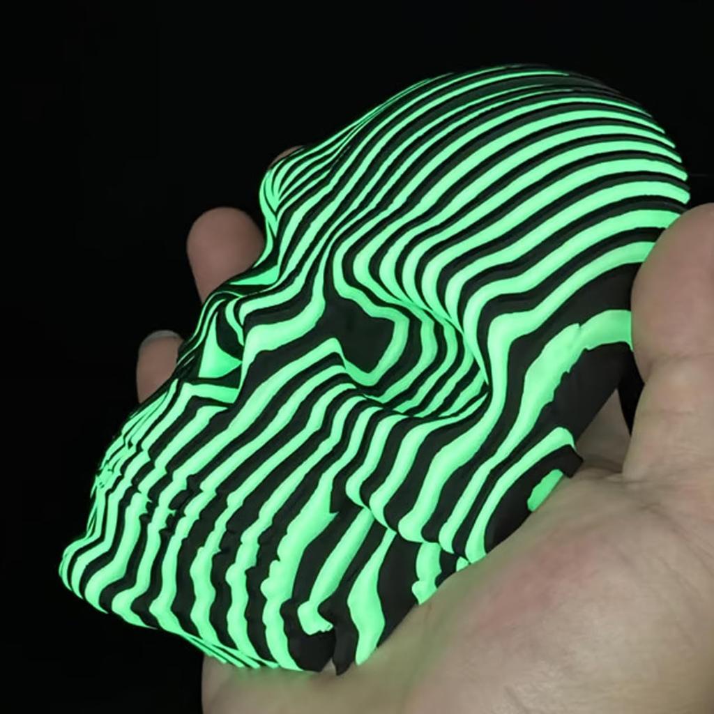 3D tištěné luminiscenční kvantové svítící masky lebky pro úlevu od úzkosti, svítící ve tmě fidget stolní dekorace, unikátní gotická domácí ozdoba