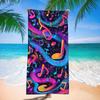 Colorful Abstract Geometric Music Note Print Beach Towel Sand Resistant Quick Dry Towel for Summer Beach Festival Outdoor