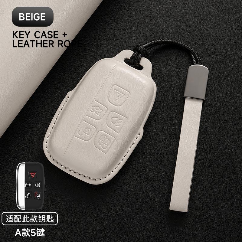 Leather Car Key Cover Case Protection Shell Keychain For Jaguar XE XJ XJL XF A9 C-X16 V12 Guitar F-type E-Pace