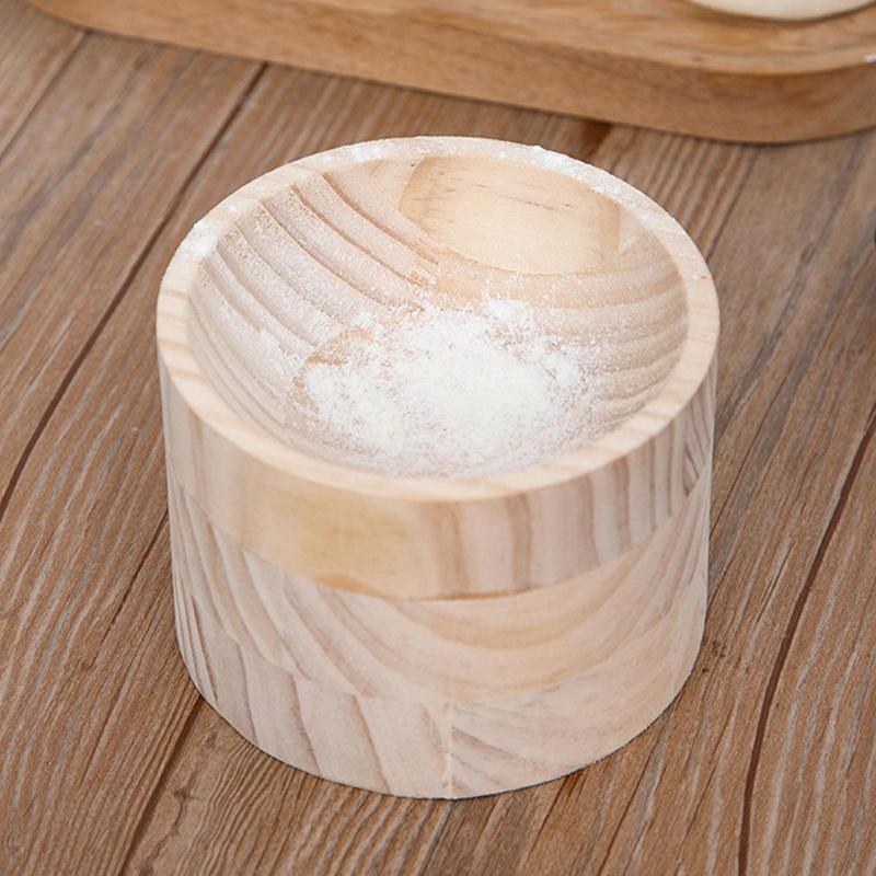 Dough Presser Dumpling Skin Pressing Tool,Wooden Dumpling Skin Maker Reusable Round Ravioli Maker Dumpling Wrapping Tools