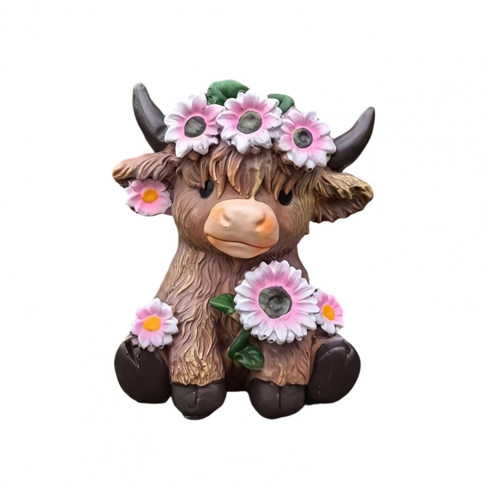

Modern Cow Sculpture Highland Cow Cute Flower Vase Highland Cow Resin Vase Decorative Planter for Plants Flowers Home Decor