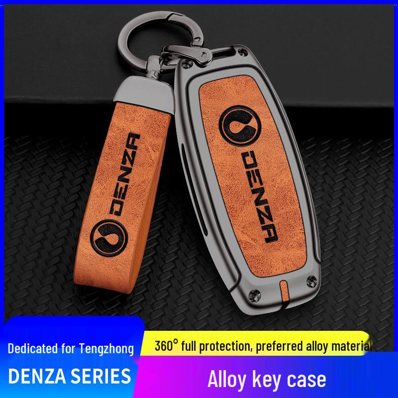 Denza D9 Key Case: Metal Leather Key Shell for Men & Women