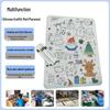 Festive Silicone Graffiti Drawing Placemat: Customizable, Washable & Heat Resistant