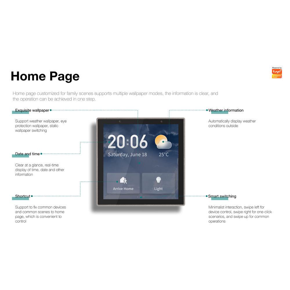 Tuya Smart 4-inch Control Screen with Zigbee Gateway & Alexa Speaker