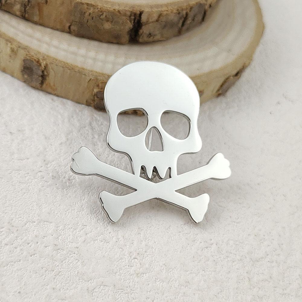 

Модная брошь в панк-стиле с полым черепом из нержавеющей стали с золотым покрытием 18 карат, аксессуары для черного костюма, свадебный набор серебряный