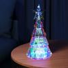 Christmas Light Ornament USB Powered Colorful Xmas Tree Figurine with Star Handmade Tabletop Centerpiece for Christmas