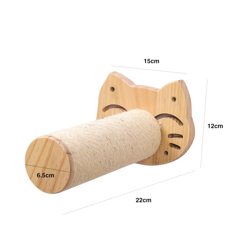 Cat Climbing Shelves Wall Mounted Cat Tree Wooden Furniture Scratcher Jumping Platform Rope Ladder Cat Sleeping and Playing