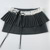 European & American Sweet Style Lace Pleated Two-Piece Short Skirt for Girls