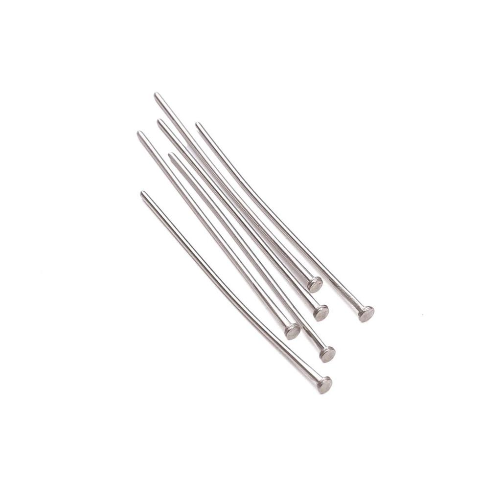200 rostfreie Edelstahl-T-Nadeln mit großen Köpfen, nicht verblassende Perlennadeln für DIY-Schmuck.