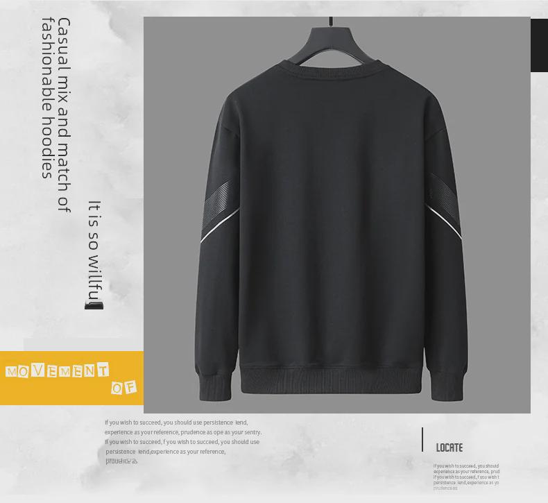 2023 Autumn Men's Casual Loose Fit Sports Sweatshirt Set - Fashionable Round Neck for Middle-Aged and Young Adults