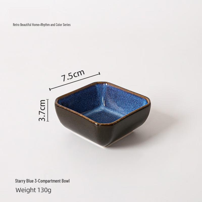 ZISIZ Nordic Ceramic Triple-Compartment Sauce Dish