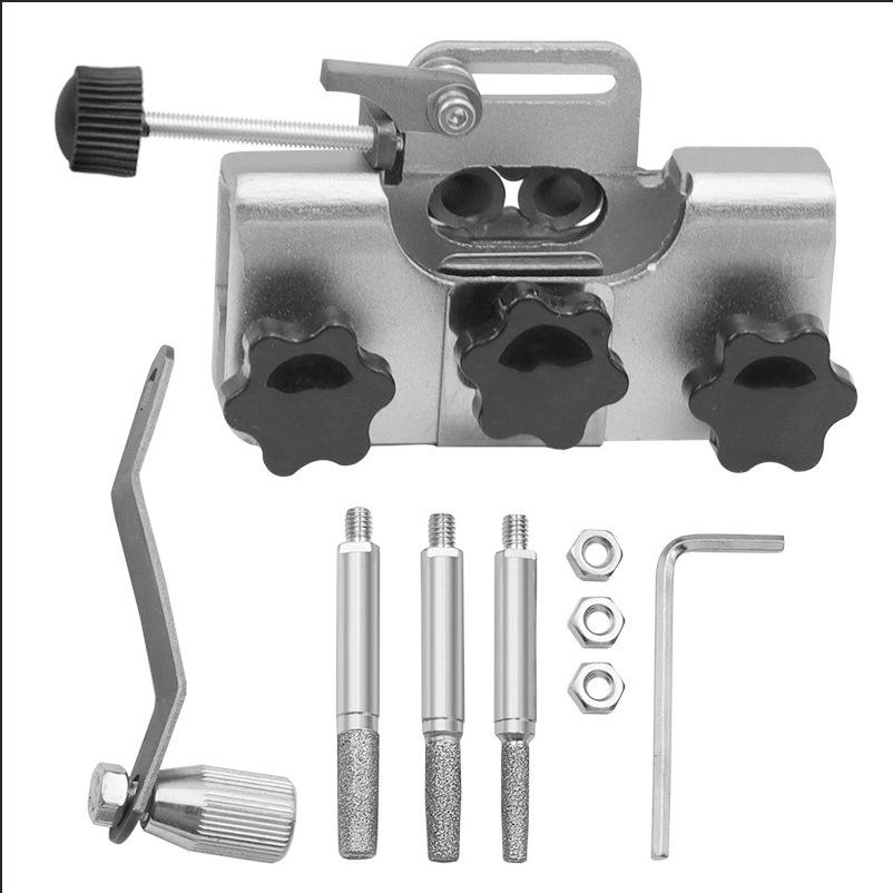 Chainsaw Sharpener Hand-Cranked Chainsaw Chain Sharpening Jig with 3Grinding Rod Portable Chainsaw Sharpening Tool for Chain Saw