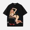 Sabrina Kaperson Printed TShirt  Casual Loose Cotton Top  Street Style HipHop Streetwear
