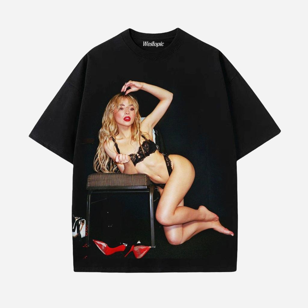Sabrina Kaperson Printed TShirt Casual Loose Cotton Top Street Style HipHop Streetwear