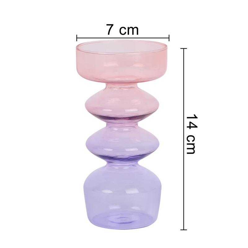 Home Decoration Glass Vase Room Decoration Flower Pot Modern Color Crystal Transparent Hydroponic Plant Flower Arrangement Art