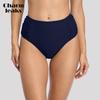 CHARMLEAKS Swimming Bottom Ladies Women Bikini Bottom Lace Patchwork Swimwear Briefs High Waist