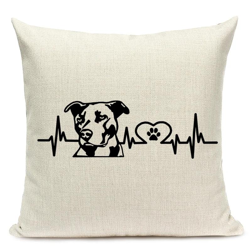 

Черно-белый чехол для подушки с изображением животных, таксы, собаки, собаки, волны, сердца, декоративная наволочка для дивана 450mm*450mm