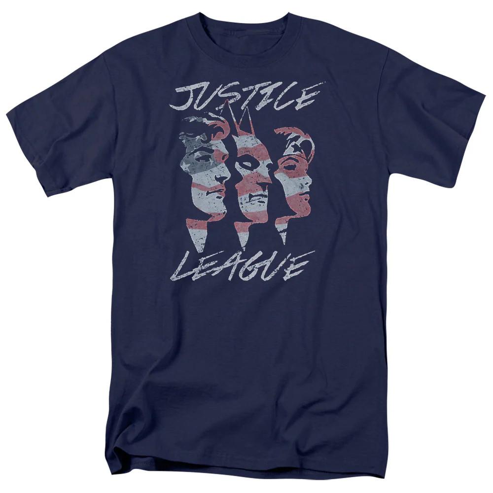 

Justice League Justice for America Mens T Shirt Navy Blue L
