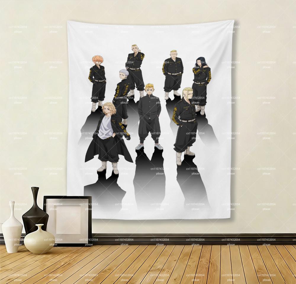 Tokyo R-Revengers M-Manji Gang Large Tapestry, Large Wall Tapestry, Cool Anime Room Decoration Items For Bedroom Dorm