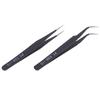 1Pc Micro Point Curved Straight Tweezers Fine Tip Stainless Steel
