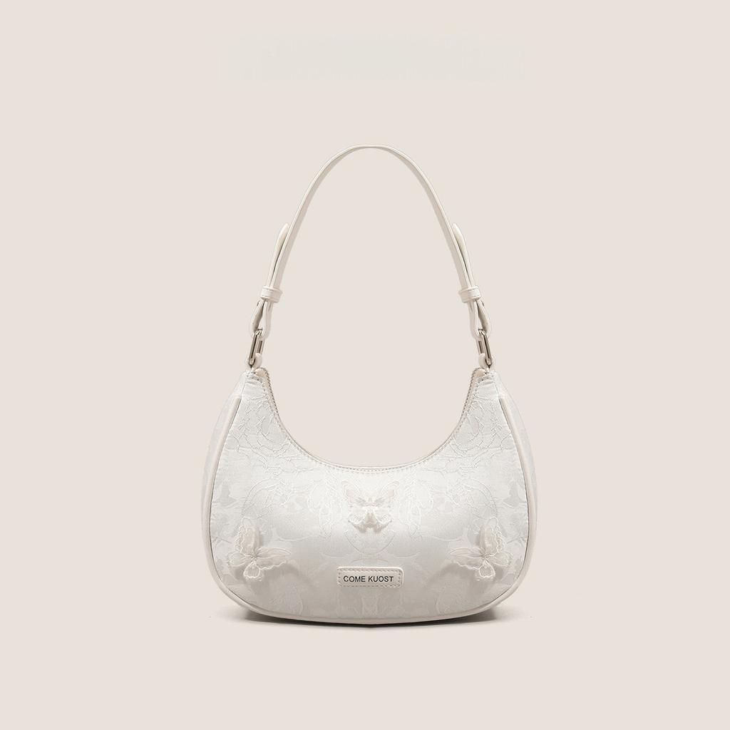 Harajuku Sweet Butterfly Appliqué Crescent Handbag Women  Luxe Design Shoulder Bag Ladies Daily Portable Underarm Purse Y2K 2025