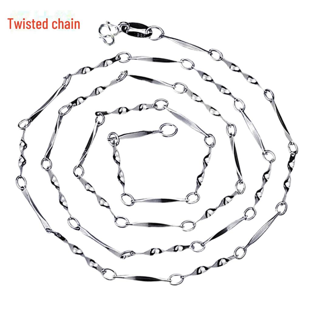 Všestranný stříbrný náhrdelník s klíční kostí: Hadí kost, vodní vlna, styly Yuanbao.