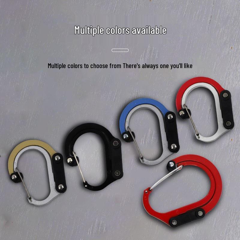 D-shaped Aluminum Carabiner: Multi-functional 360° Rotating Quick Link for Outdoor Sports