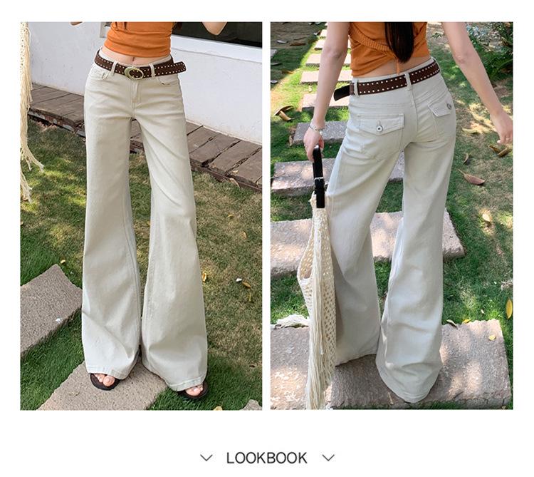American-Style Low-Rise Stretchy Micro-Flare Jeans for Women - 2026 Spring Collection, Loose Fit Bell Bottoms
