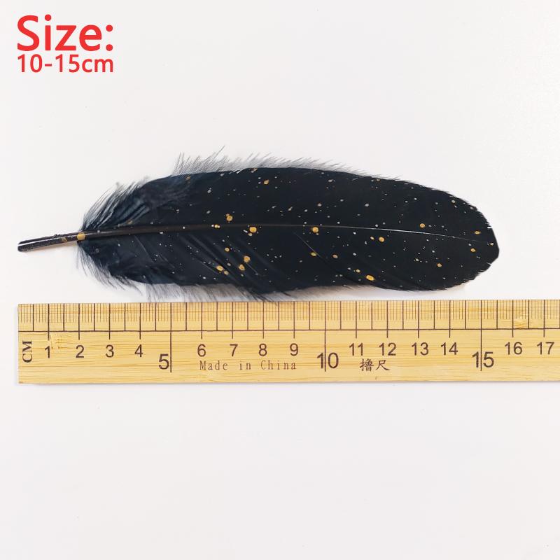 10-15cm Black White Gold Blue Green Feathers For Crafts Hat Plumas Long Decoration Big Small Trim Accessories Flower Goose 10pcs