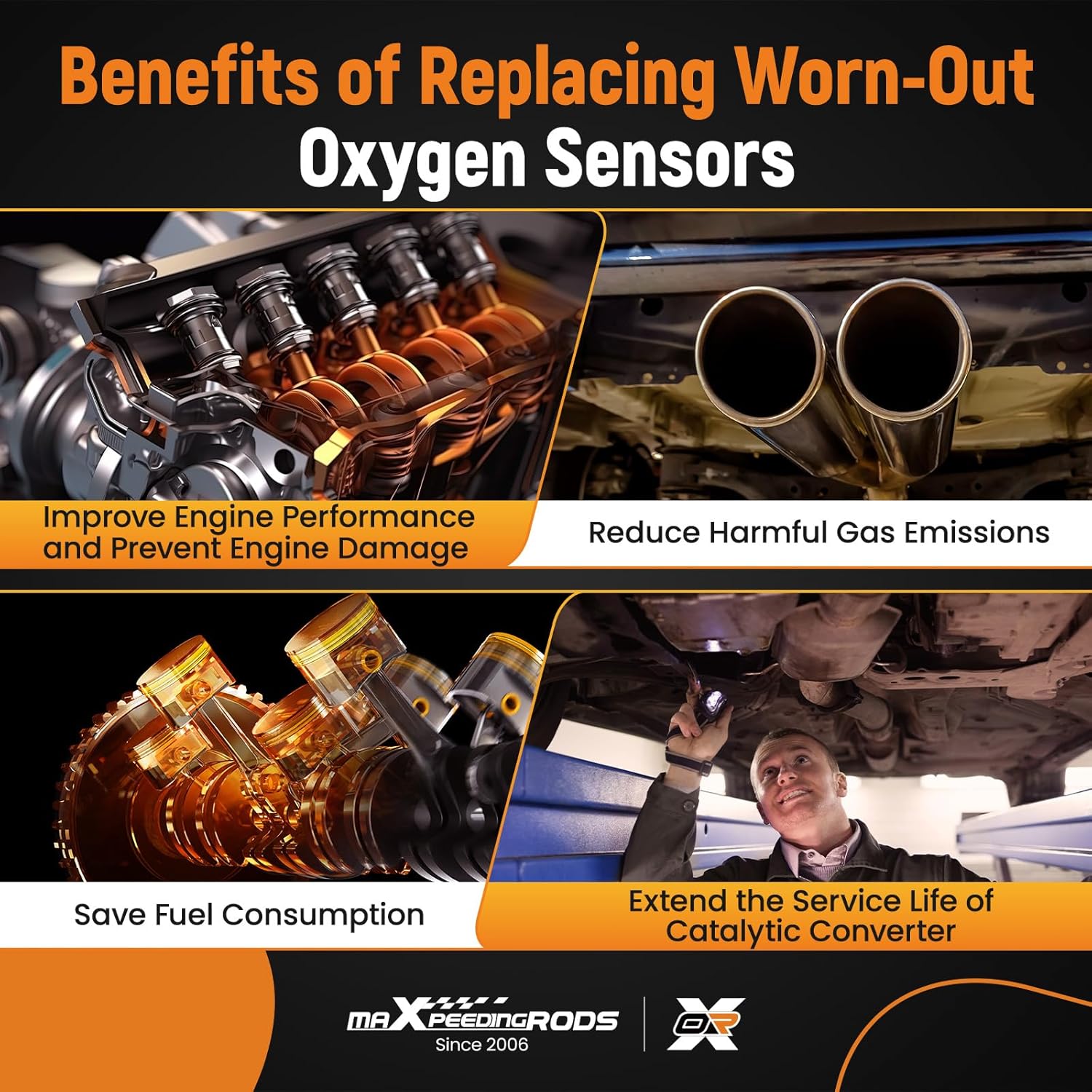 

maXpeedingrods 2 шт. Кислородный датчик O2 Верхний Нижний 234-9038 234-4381 Соотношение Воздух/Топливо для Nissan Altima 2008-2010, Maxima 2009 2.5 л 3.5 л,