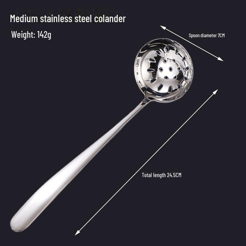 Stainless Steel Long-Handle Large Soup Spoon and Colander