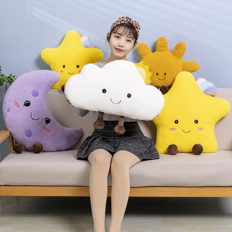 Star Sun Plush Toy Cloud Moon Stuffed Doll Pillow Sofa Cushion Ornament Gift Kid