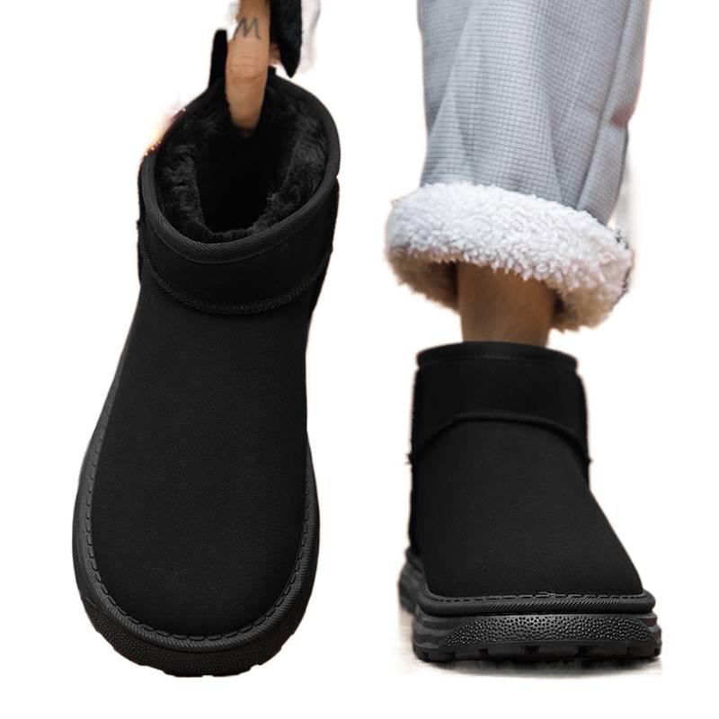 Large size winter high-top velvet thickened warm bread cotton shoes fur integrated snow boots