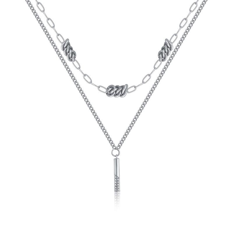 Vintage Handmade Sweater Necklace Party Jewelry Charm Women Korean Trendy Double-layered Chain Birthday Accessories Gift CLE