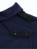 Mens Alzheimer Care T-Shirt Open Back Overlap Short Sleeve Lapel Zipper Neck Adaptive Top