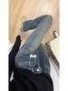 Retro High-Waisted Flare Jeans for Women - Plus Velvet, Autumn/Winter, Pear-Shaped Figure Slimming Pants