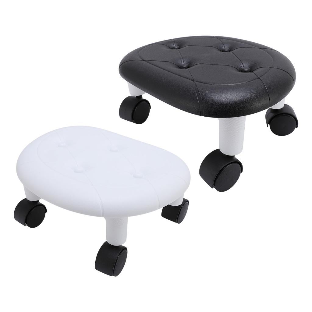 Low Rolling Stool with Wheels Ergonomic Heavy Duty Short Rolling Seat for Bedroom Living Room