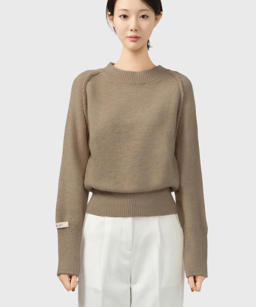 Keulleiseu Tana Semi-Crop Knit Sweater_Sky Blue