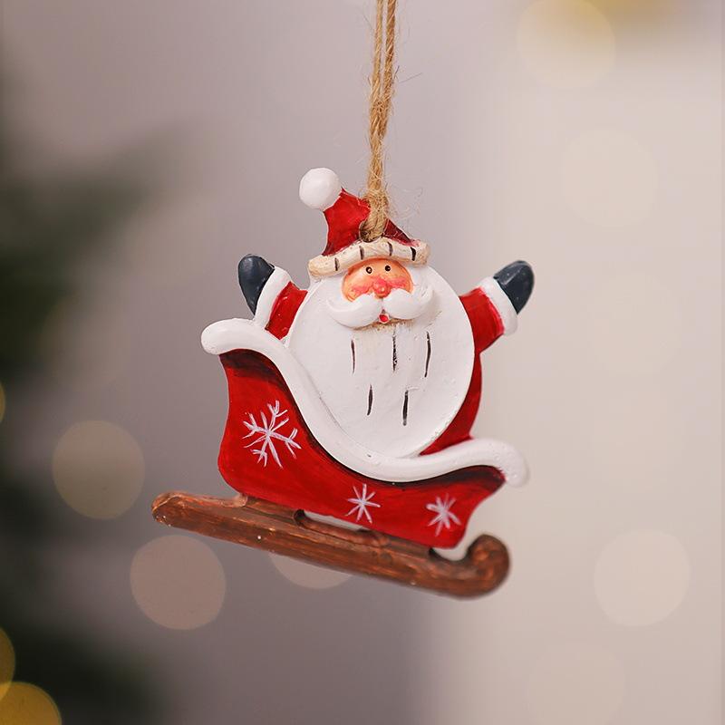 Christmas Resin Small Pendant Christmas Tree Decoration Pendant Accessories American Retro Christmas Small Pendant Christmas Decorations