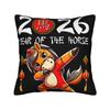 New Year  Horse Happy Chinese New Year  Pillow Cover  Retro Pillow Case For Chair Sofa Home Decor Graphic Pillowcases