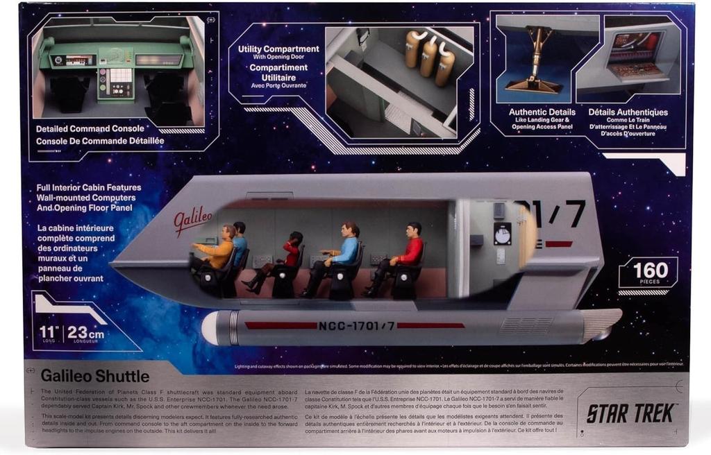 Platz Polar Lights Star Trek Galileo Shuttle with Interior Parts, 1/32 Scale Plastic Model Kit, POL995