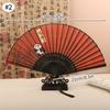 Bamboo Chinese Folding Fan Red Folding Fans Women Dance Fan Wooden Shank Tassel Elegant Art Crafts Wedding Gift Home Decorations