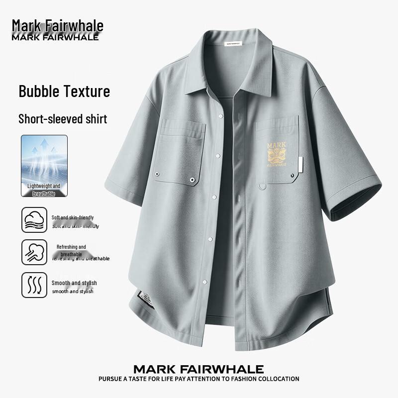 MARK FAIRWHALE Men s Seersucker Short Sleeve Polo Shirt 2XL
