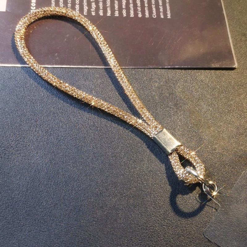 Luxury Glitter Flashy Rhinestone Cell Phone Charm Lanyard For iPhone Samsung Diamond Crystal Phone Wrist Straps Keychain Hanging 1